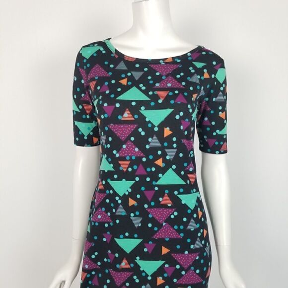 Lularoe Triangle Polka Dot Print Julia Dress Small - Picture 2 of 6